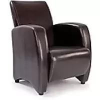 Nautilus Designs Ltd. High Back Lounge Armchair Upholstered in a Durable Leather Effect Finish - Brown