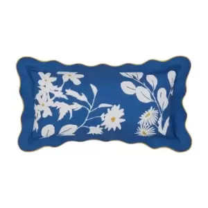 Joules Dawn Chorus Birds Cotton Cushion - Blue