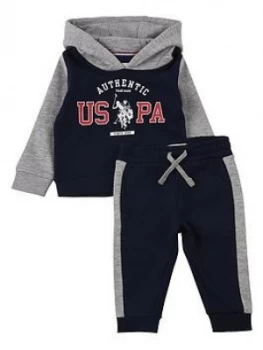 U.S. Polo Assn. Toddler Boys Authentic Hoodie & Jog Set - Navy, Size Age: 36 Months