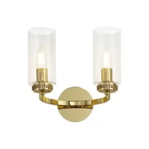 Wall Lamp Switched, 2 x E14, Polished Gold - Luminosa Lighting