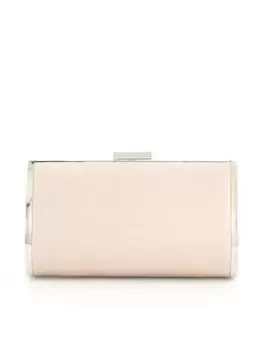 Dune London Blaike Satin Slim Hard Case Clutch Bag - Taupe