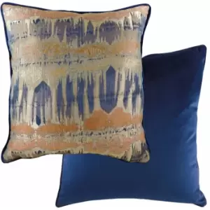 Evans Lichfield - Inca Textured Piped Edge Cushion Cover, Royal, 56 x 56 Cm