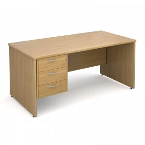 Maestro 25 PL Straight Desk With 3 Drawer Pedestal 1600mm - OAK Panel