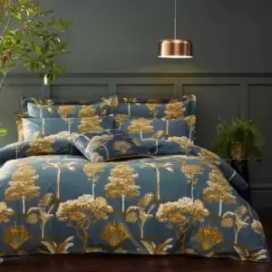 Paoletti Arboretum King Duvet Cover Set Cotton Blue