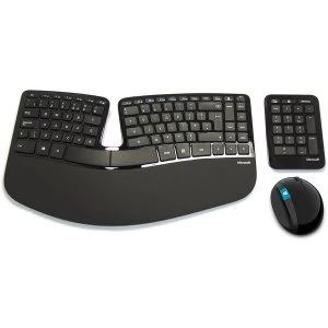 Microsoft Sculpt Ergonomic Desktop Wireless Keyboard and Mouse Set with Number Pad