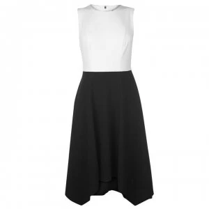 DKNY High Neck Chief Dress Ladies - Ivory/Black