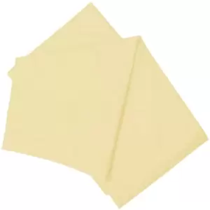 Belledorm Brushed Cotton Flat Sheet (Double) (Lemon) - Lemon