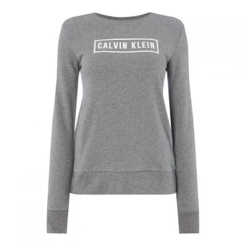 Calvin Klein Performance Logo Crew Sweatshirt - GREY HEATHER