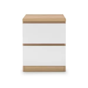 Jupiter 2 Drawer Bedside Table White