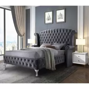 Envisage Trade - President Upholstered Beds - Plush Velvet, Small Double Size Frame, Steel - Steel