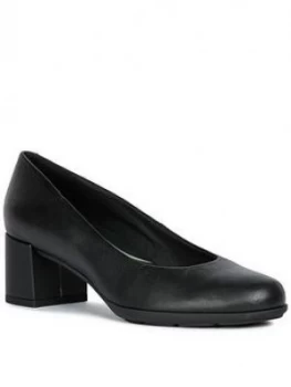 Geox D N.Annya Leather Court Shoe - Black, Size 6, Women