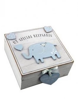 Petit Cheri MDF My Special Keepsake Box 16cm x 16cm - Blue/Pink, Blue