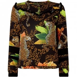 Biba Jungle Frill Top - Multi-Coloured