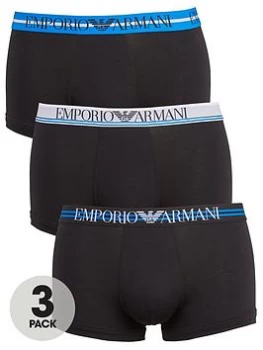 Emporio Armani 3 Pack Trunks Black Size 2XL Men