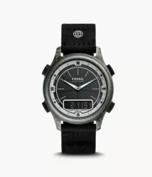 Fossil Men Solar-Powered Analogueue-Digital Black rPET Watch