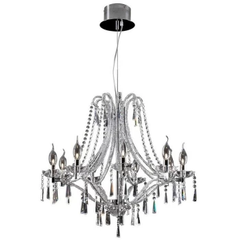 Linea Verdace Lighting - Linea Verdace Swan 9 Light Multi Arm Chandeliers Chrome