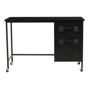 Premier Housewares Academy Three Drawer Desk, black