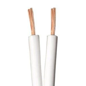 Zexum White 2.2mm 2 Core 42 Strand Figure of 8 Twin Speaker Audio Surround Sound Car Cable - 50 Meter