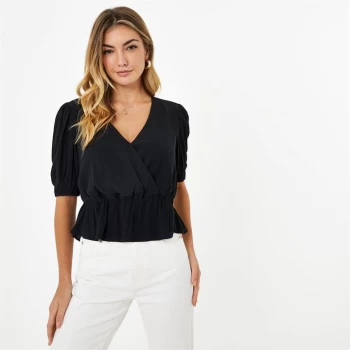 Jack Wills Wrap Front Top - Black