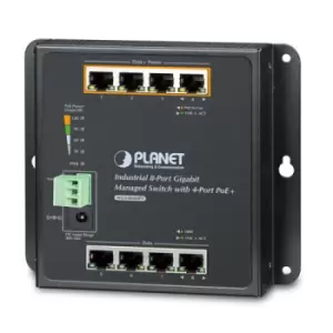 WGS-804HPT - Managed - Gigabit Ethernet (10/100/1000) - Full duplex - Power over Ethernet (PoE) - Wall mountable