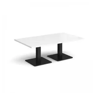 Brescia rectangular coffee table with flat square Black bases 1400mm x