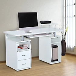 HOMCOM Computer Table x 550 x 1200 mm White