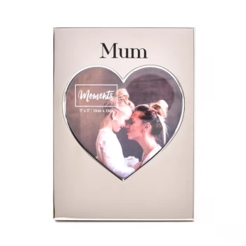 Moments Silver Heart Frame 5" x 5" - Mum