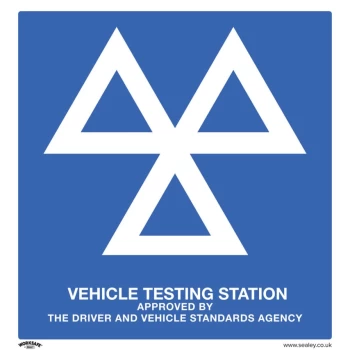 Safety Sign - MOT Testing Station - Rigid Plastic - Pack of 10