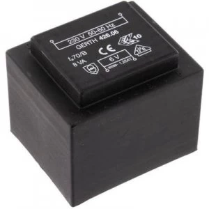 PCB mount transformer 1 x 230 V 2 x 12 V AC 8 VA 333 mA