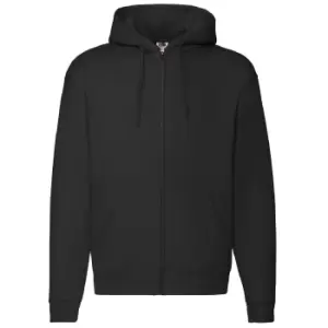 Fruit Of The Loom Mens Zip Through Hooded Sweatshirt / Hoodie (2XL) (Black)