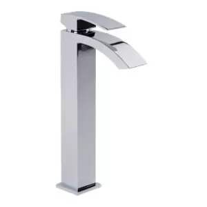 Tall Chrome Mono Basin Mixer Tap - Wave