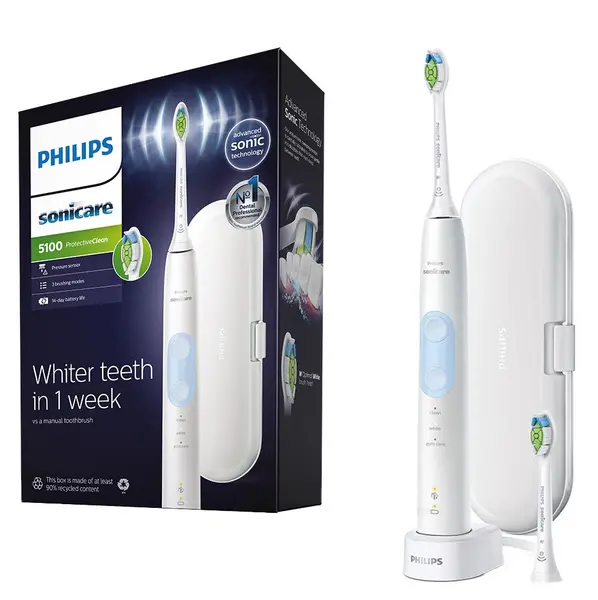 Philips Sonicare HX6859 ProtectiveClean 5100 White Electric Toothbrush