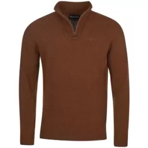 Barbour Mens Essential Lambswool Half Zip Sweater Sandstone Medium