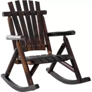 Outsunny - Fir Wood Rustic Outdoor Patio Adirondack Rocking Chair Porch Rocker