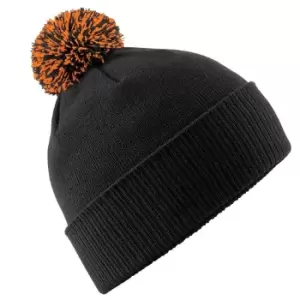 Beechfield Adults Unisex Snowstar Beanie (One Size) (Black/Orange)