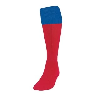 Precision Red/Royal Turnover Football Socks UK Size Junior 12-2