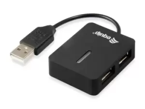 Equip 128952 interface hub USB 2.0 480 Mbps Black