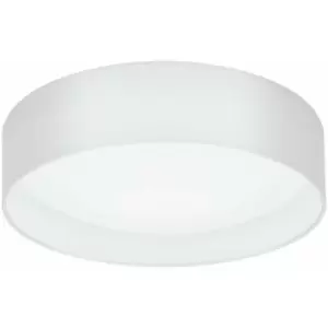 Flush Ceiling Light Colour White Shade White Fabric Bulb LED 11W Included