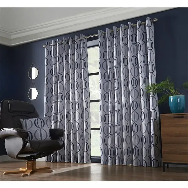 Other Omega Multi Yarn Fully Lined Ring Top Curtains - Blue 9