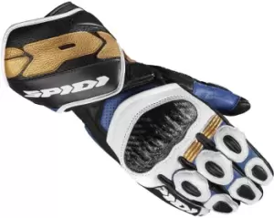 Spidi Carbo 7 Motorcycle Gloves, black-white-blue, Size 2XL, black-white-blue, Size 2XL