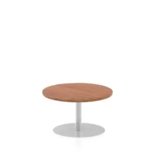 Italia 800mm Poseur Round Table Walnut Top 475mm High Leg