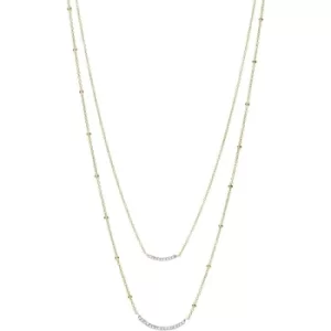 Fossil Sutton Shine Bright Gold-Tone Stainless Steel Multi Strand Necklace