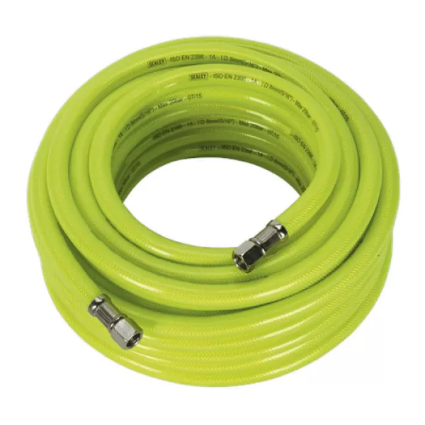 Sealey AHFC15 Air Hose High Visibility 15mtr x &#216;8mm with 1/4BSP Unions