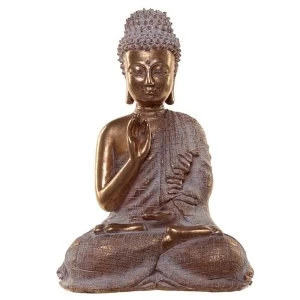 Gold and White Serenity Thai Buddha Figurine