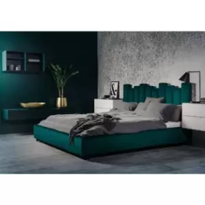 Glexton Upholstered Beds - Plush Velvet, Small Double Size Frame, Green - Green