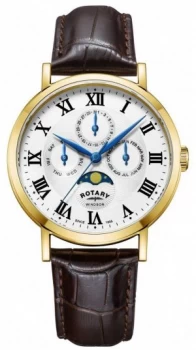 Rotary Mens Windsor Moonphase Leather Strap GS05328/01 Watch