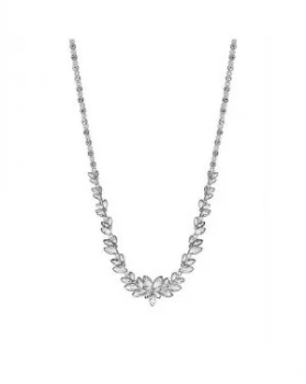 Silver Plated Leaf Stone Allway Necklace