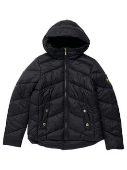 Barbour International Girls Motegi Quilt Jacket - Black, Size 14-15 Years, Women