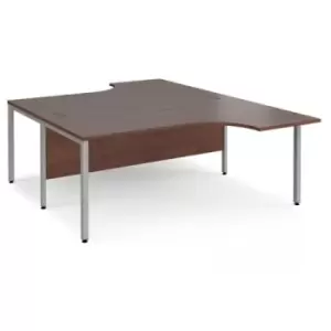 Office Desk 2 Person Corner Desk 1800mm Walnut Tops With Silver Frames Maestro 25