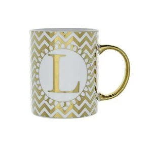 Mug Initial L Patterned Gold